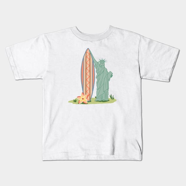 Surf Liberty Kids T-Shirt by Das Brooklyn